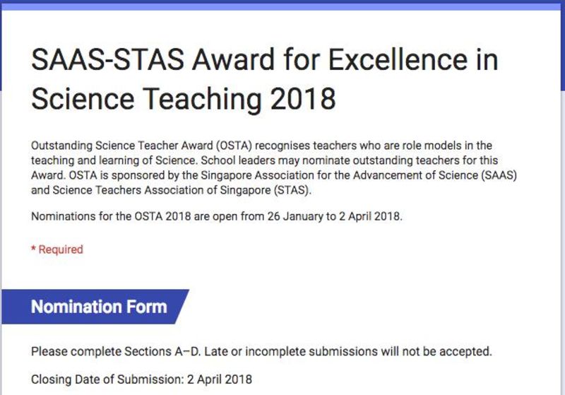 Singapore Association for the Advancement of Science (SAAS) banner