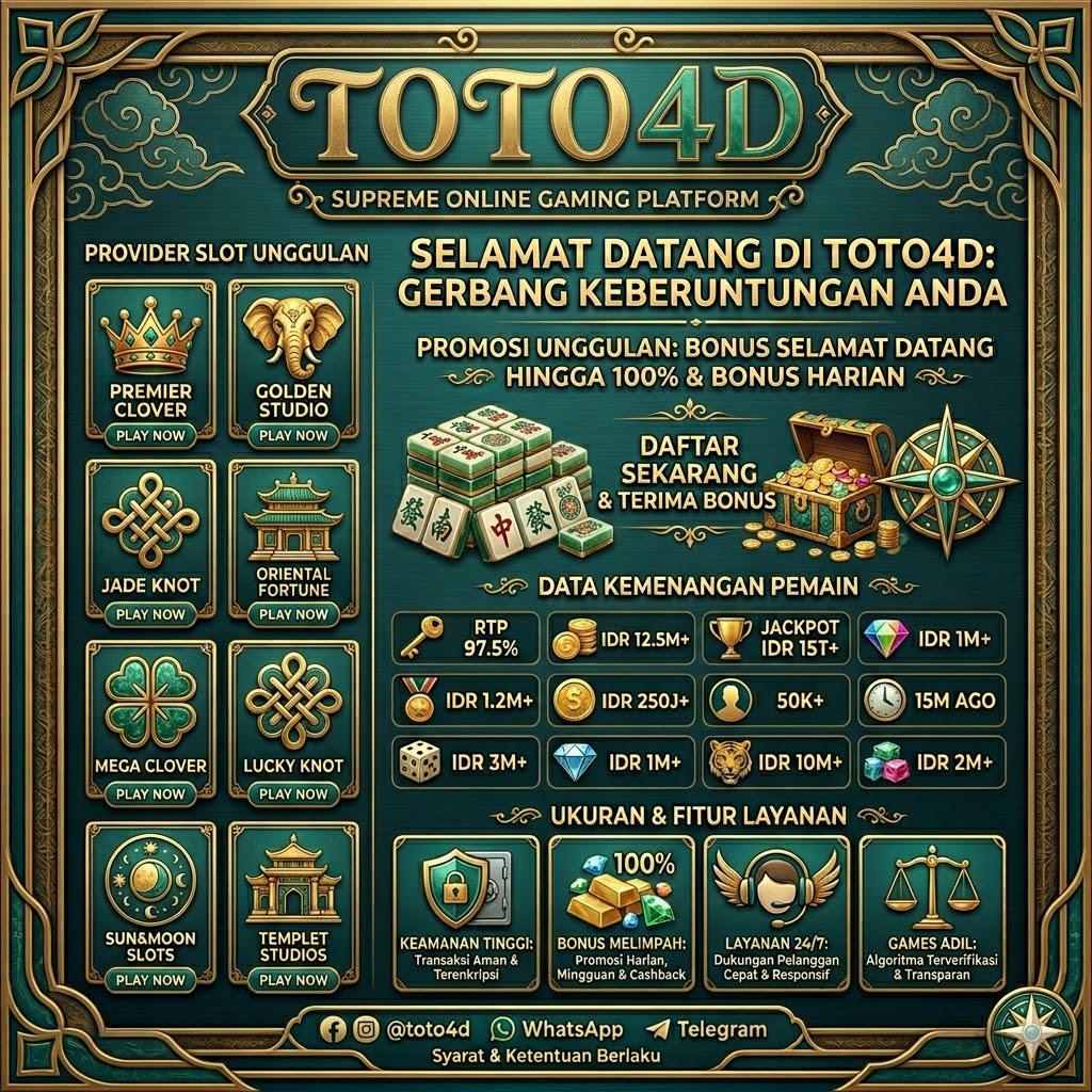 TOTO4D : LINK SITUS TOGEL ONLINE DAN BANDAR AGEN TOTO SLOT TERPERCAYA