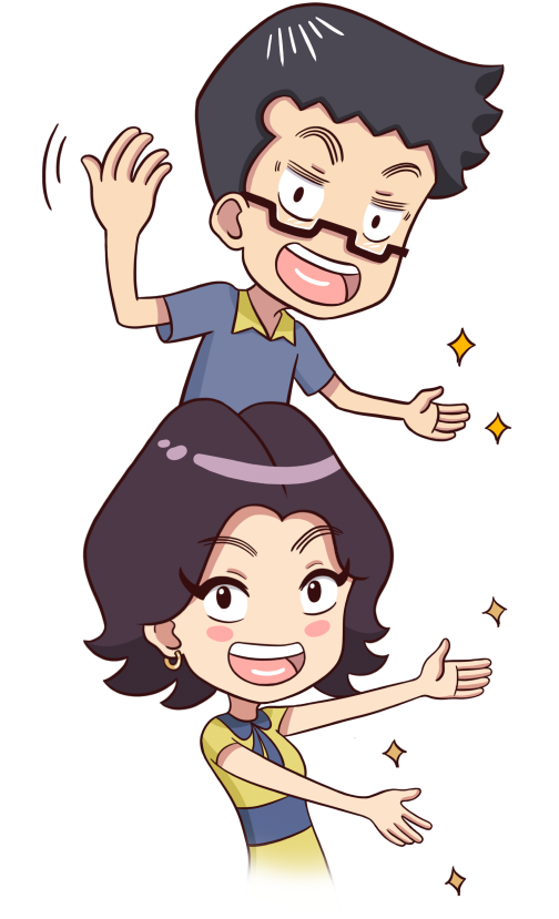 Ngomu's mascots, Kang Omu and Luna Cahya