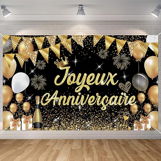 Seutgjie Banderole Joyeux Anniversaire