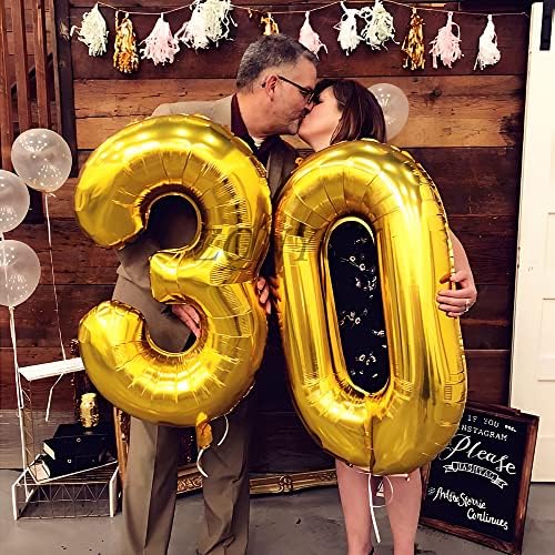 Vue 4 de Ponmoo Foil Ballons Chiffre