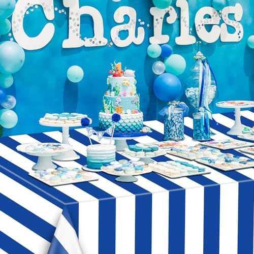 Vue 5 de Pixhotul Nappes Rayees Bleu