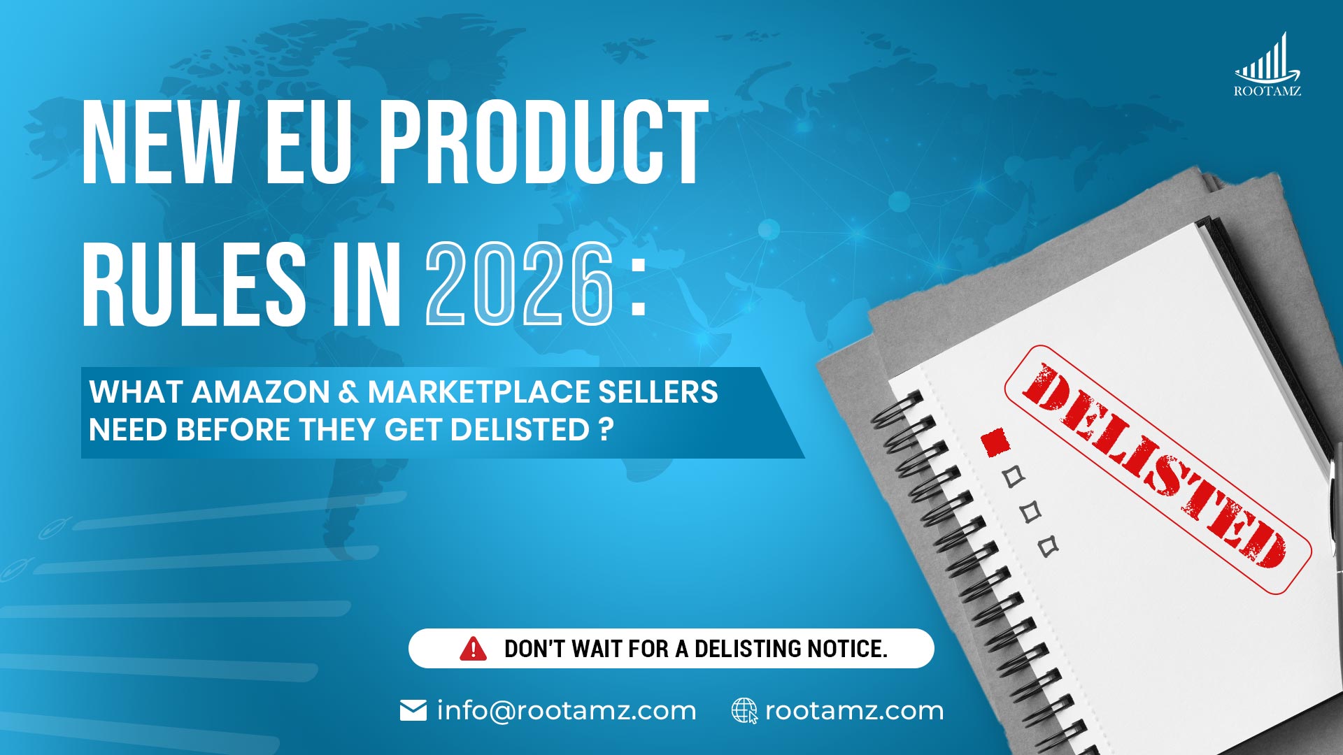 EU product compliance 2026 for Amazon sellers showing GPSR Digital Product Passport Responsible Person & marketplace delisting risks