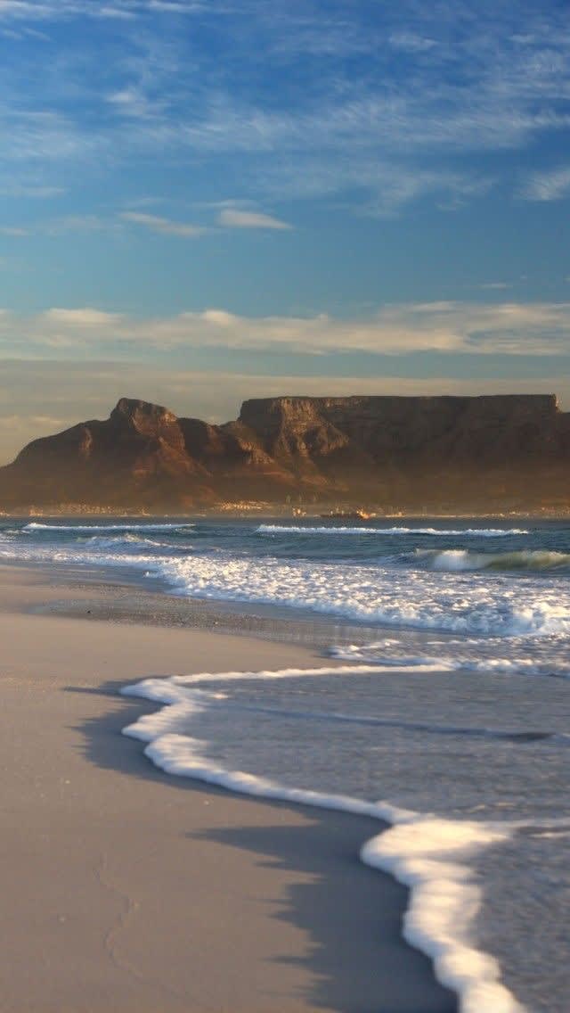Table Mountain's flat summit rising above the city of Cape Town