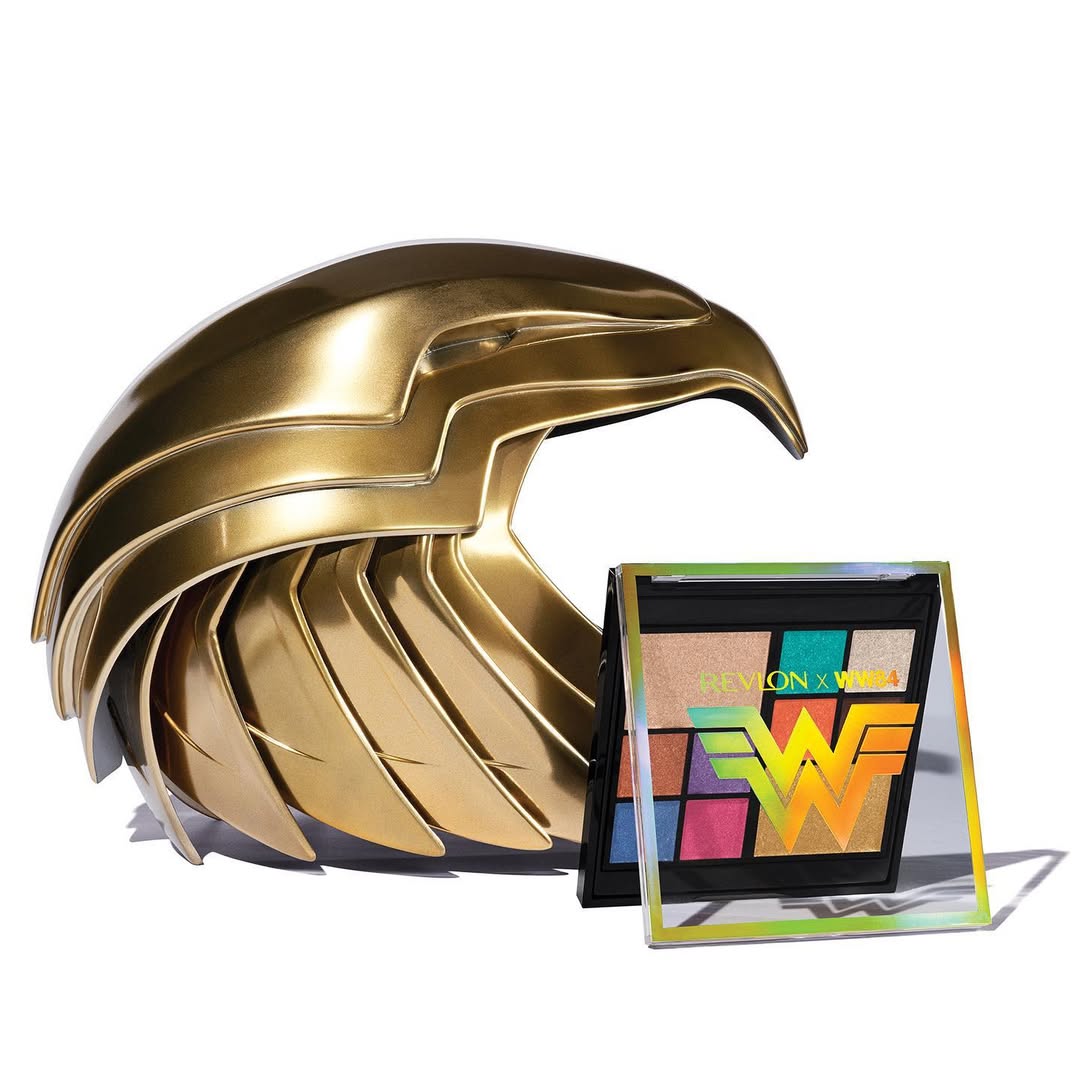 Revlon x WW84 Face and Eye Palette alongside Wonder Woman tiara, product as expression of the IP