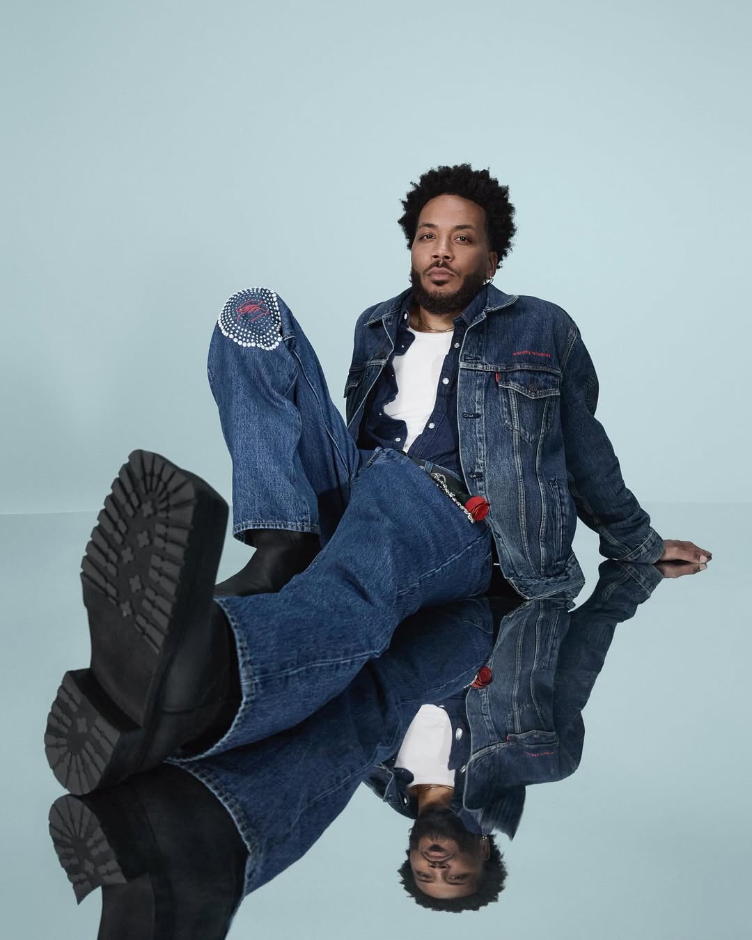 Capsule collection — male model, mirror composition