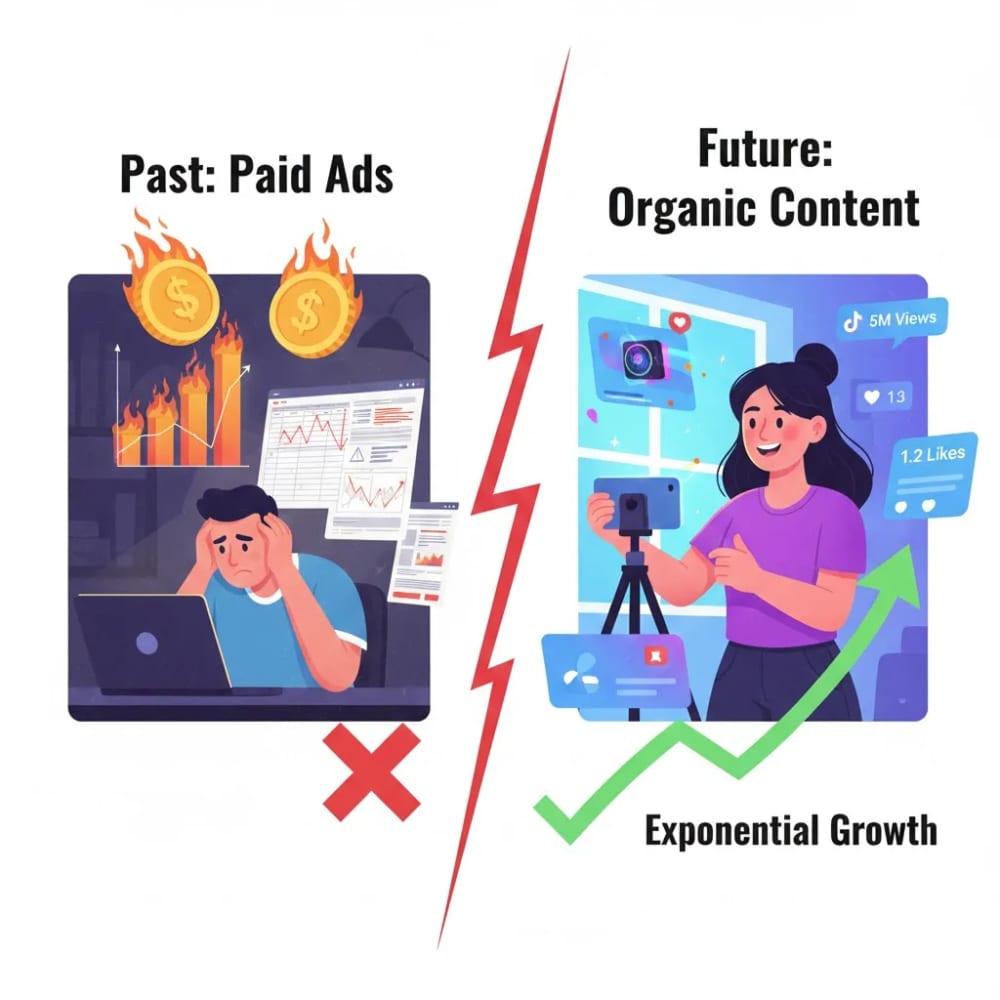 Content marketing strategy showing organic viral video reach