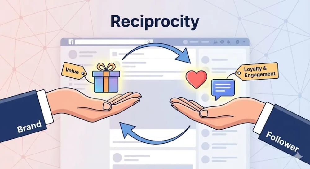 Concept of reciprocity in community management and engaging with followers