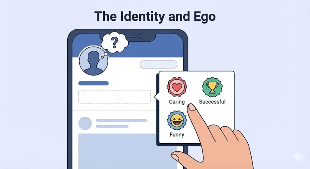 Identity projection in social sharing showing how content reflects personal values