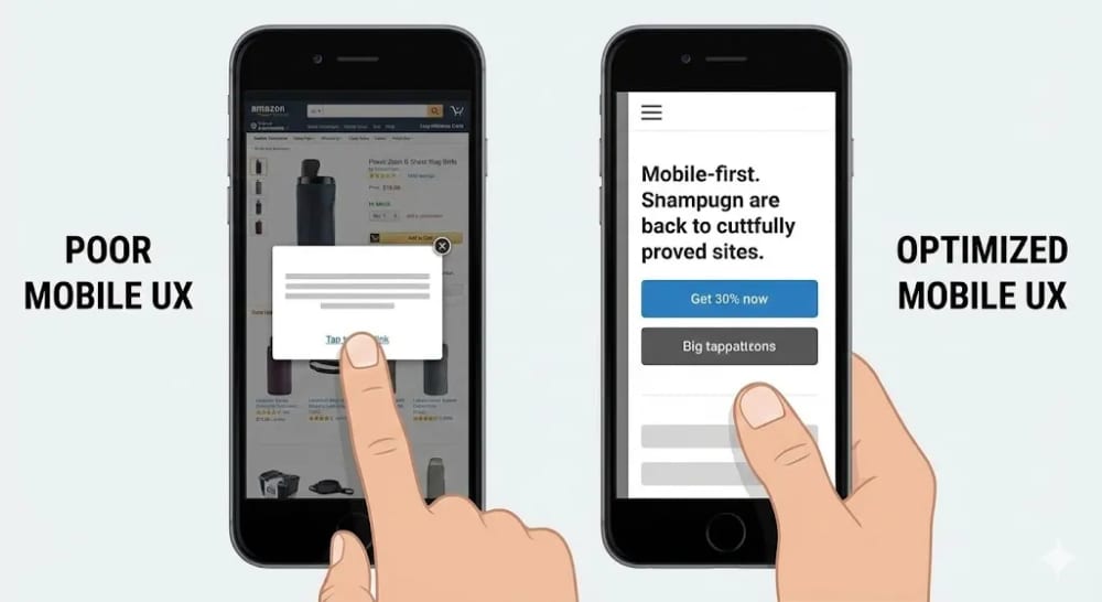Mobile responsive e-commerce shopping cart and product page