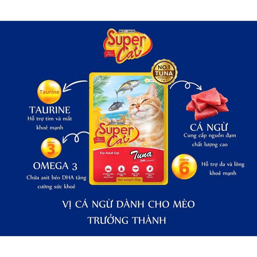 Pate Super Cat Dạng Gói Cho Mèo Gói 85g