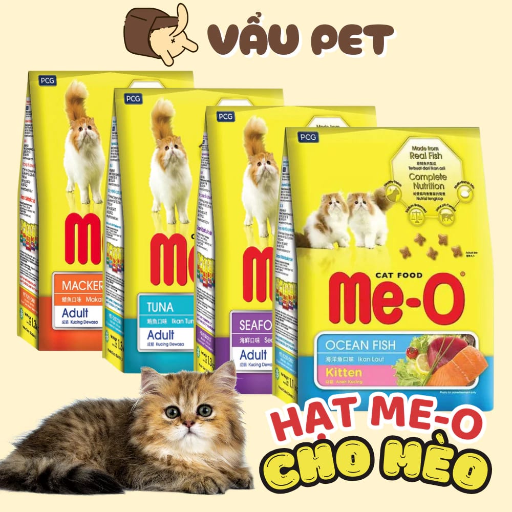 Thức Ăn Cho Mèo Me-o Adult 350g - Hạt Cho Mèo Me O Vị Hải Sản Cá Ngừ Hạt Cho Mèo Trưởng Thành 
