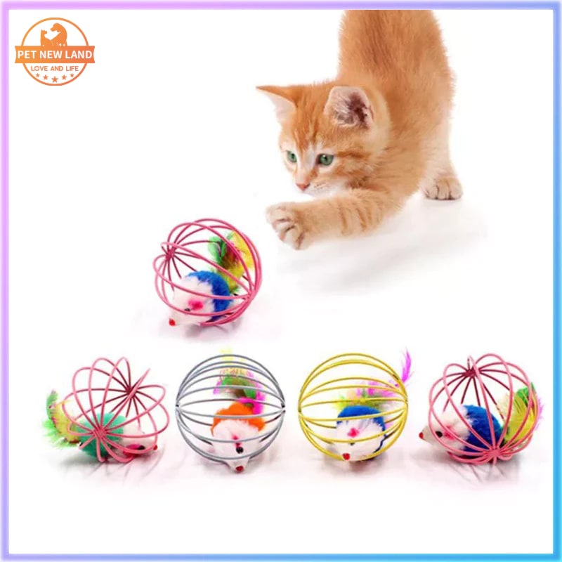Đồ chơi đuổi chuột cho mèo, đồ chơi chuột trong lồng, đồ chơi tương tác vui nhộn mèo