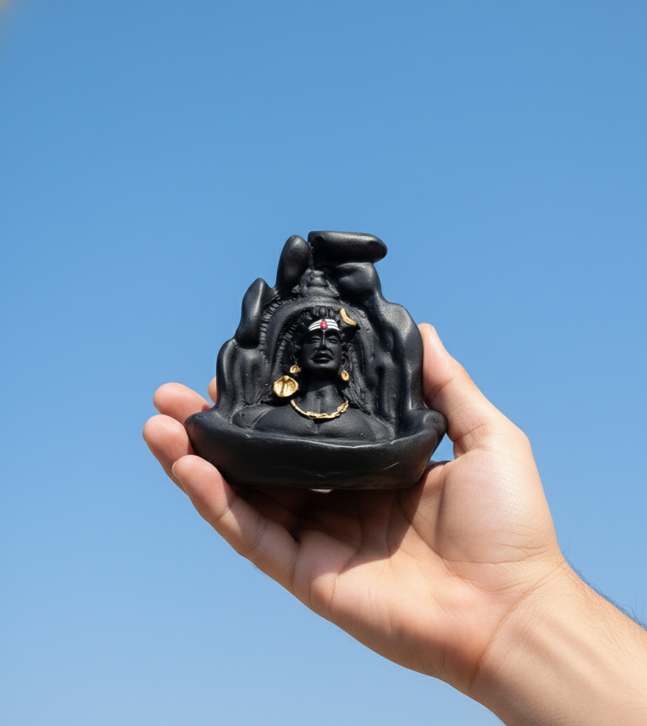 MurtiMall Handcrafted Lord Adiyogi Mahadev Shiv Adi Shankara Backflow Cone Incense Holder Shiv Decorative Showpiece with Free Fragrance Smoke Backflow Incense Cone