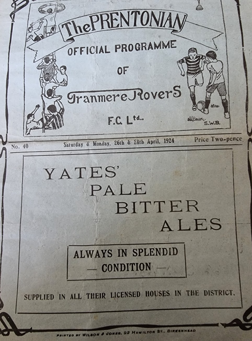 Match Programme for 28/04/1924