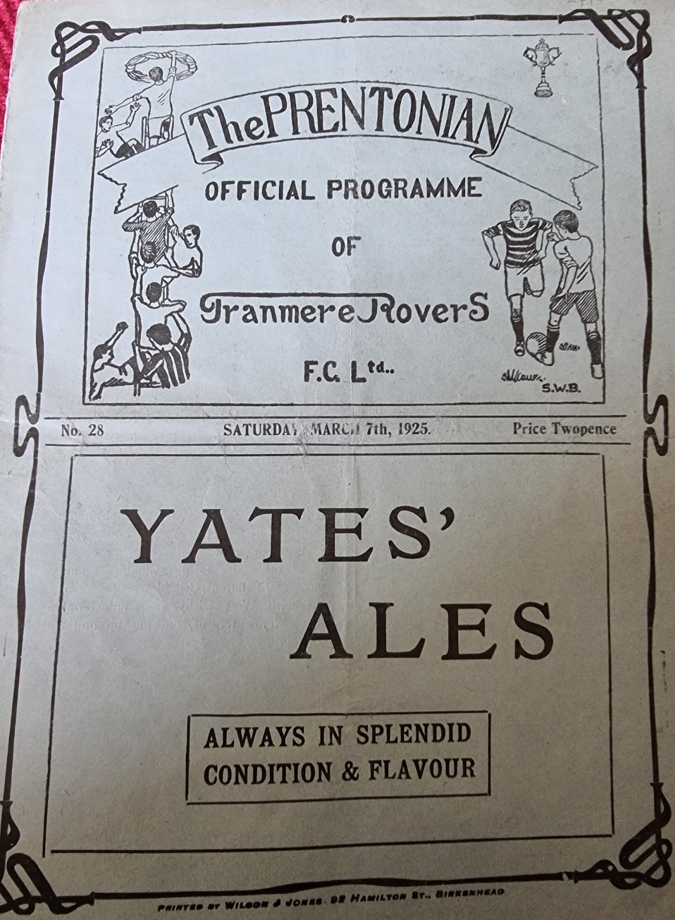 Match Programme for 07/03/1925