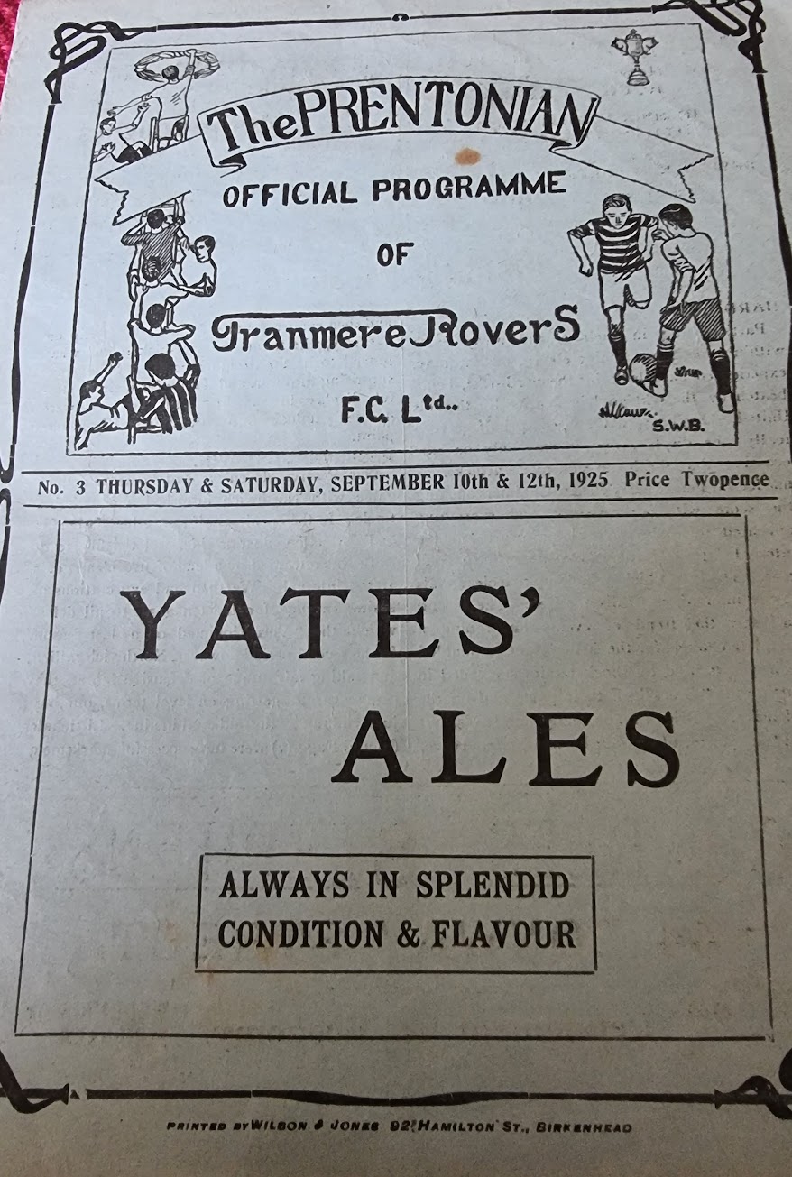 Match Programme for 12/09/1925