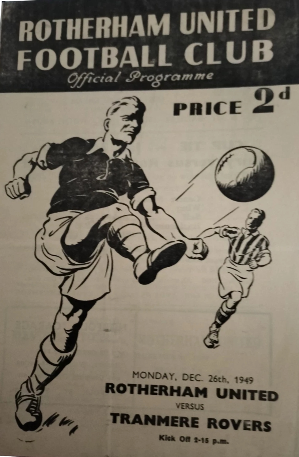 Match Programme for 26/12/1949