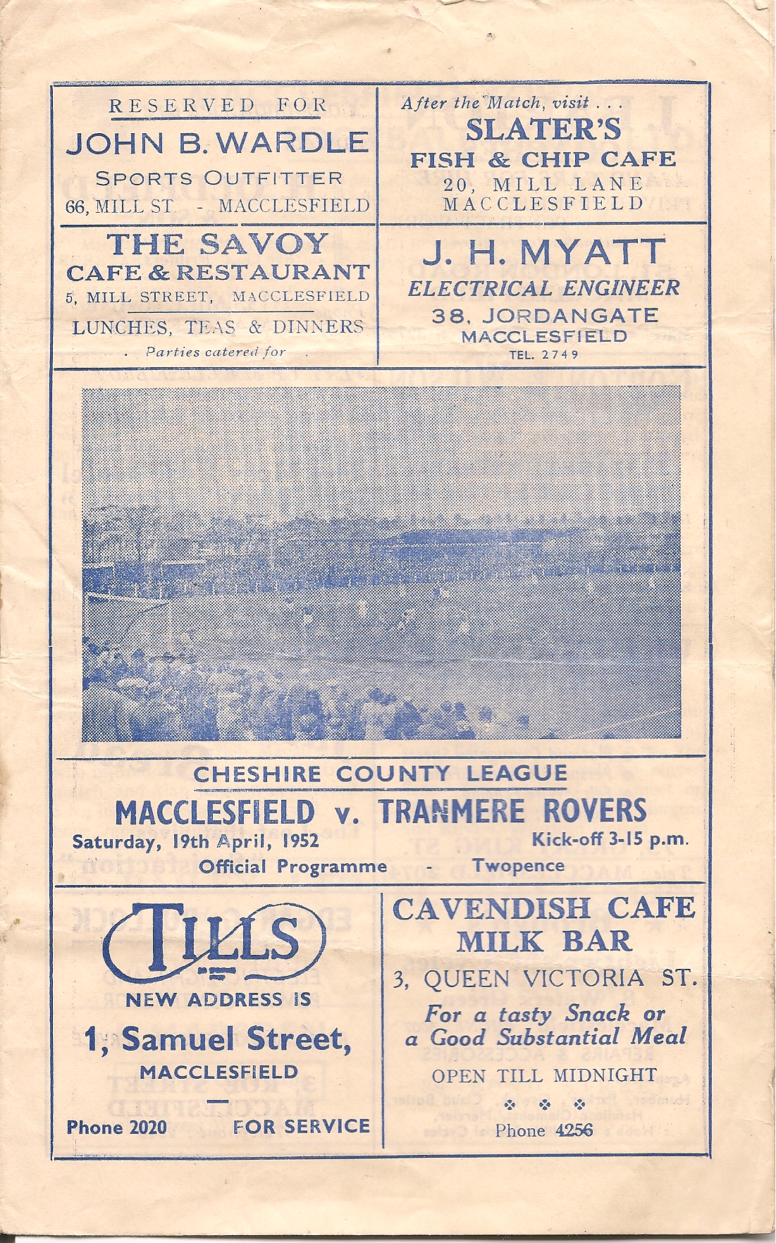 Match Programme for 19/04/1952
