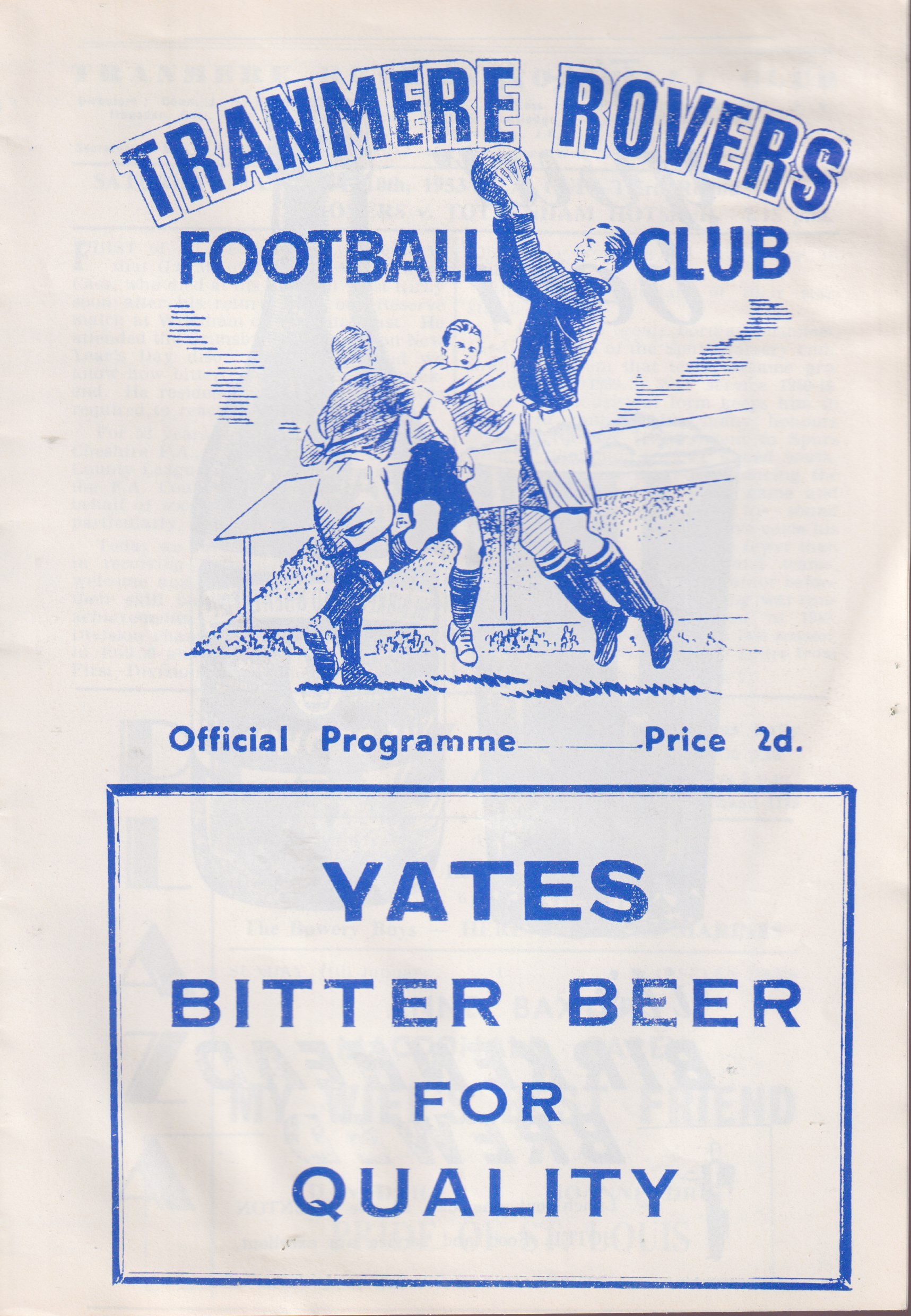 Match Programme for 10/01/1953