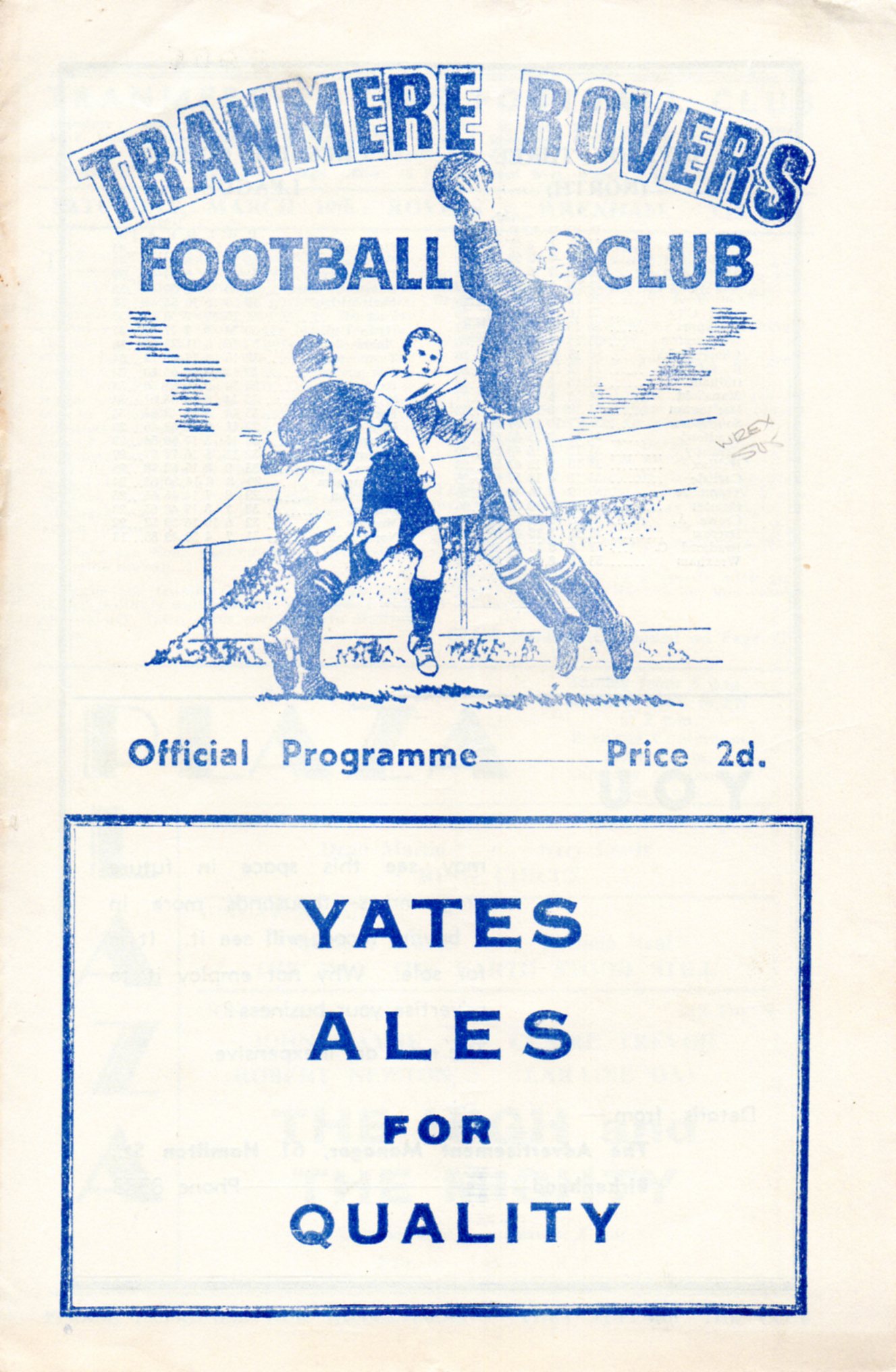 Match Programme for 19/03/1955