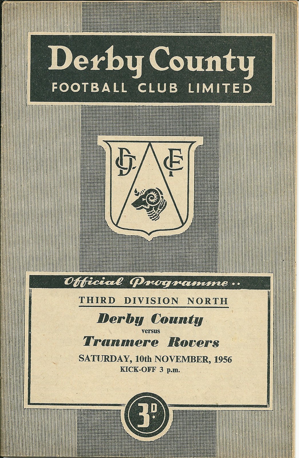Match Programme for 10/11/1956