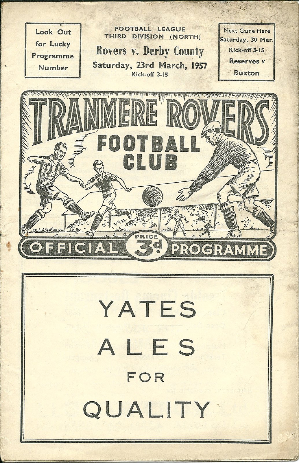 Match Programme for 23/03/1957