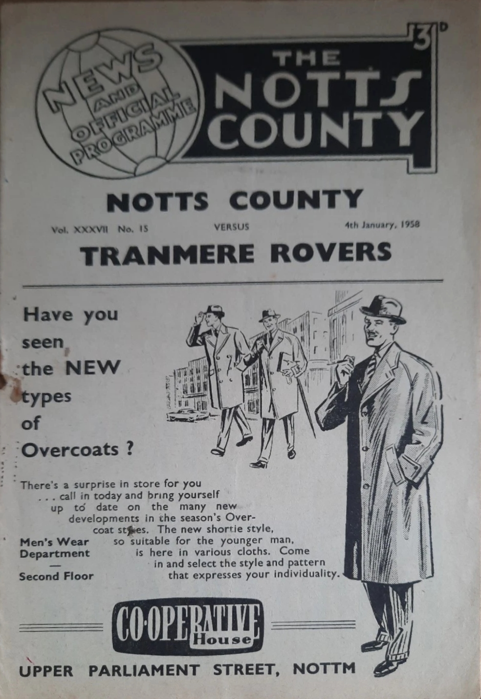 Match Programme for 04/01/1958