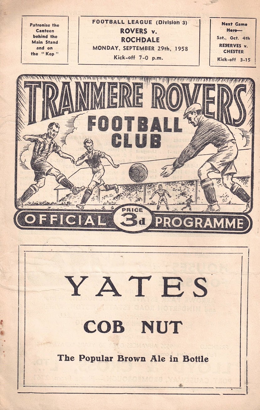 Match Programme for 29/09/1958