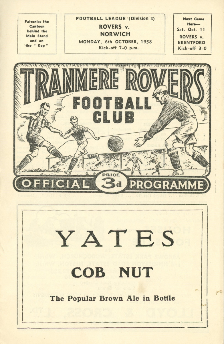 Match Programme for 06/10/1958