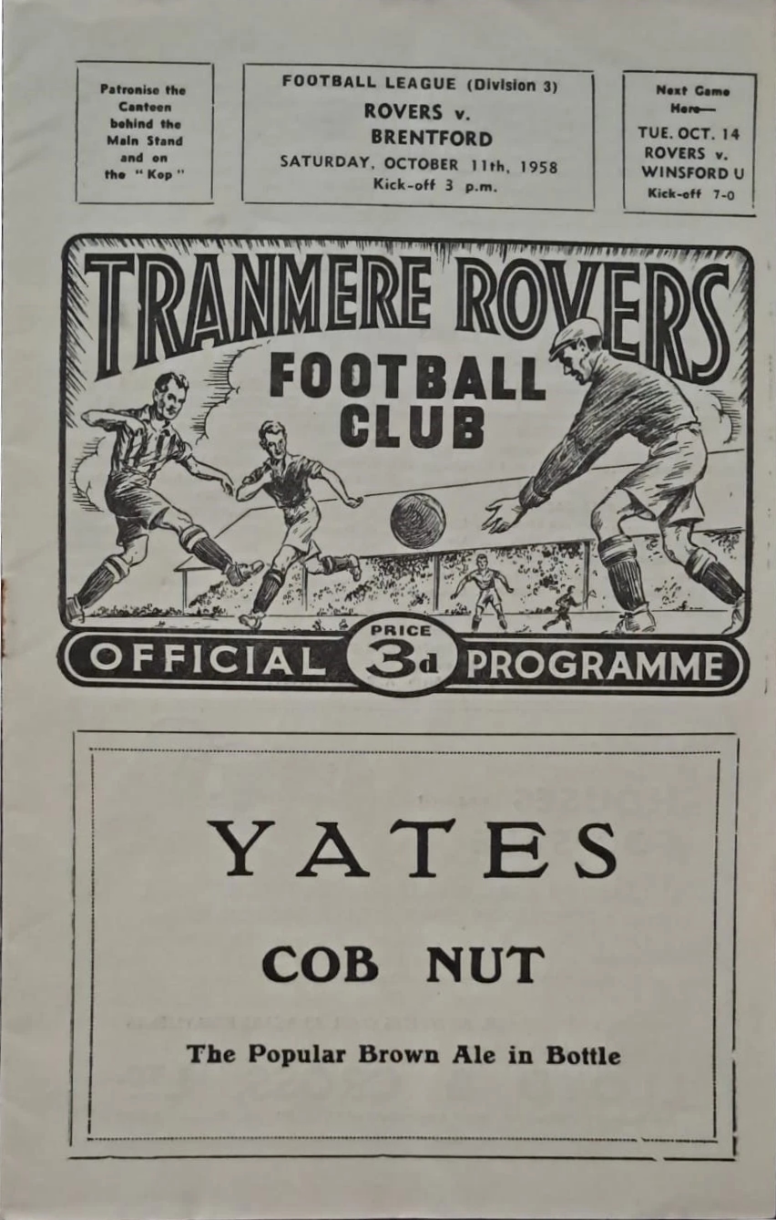 Match Programme for 11/10/1958