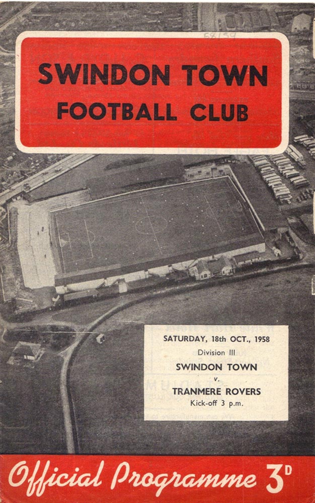Match Programme for 18/10/1958