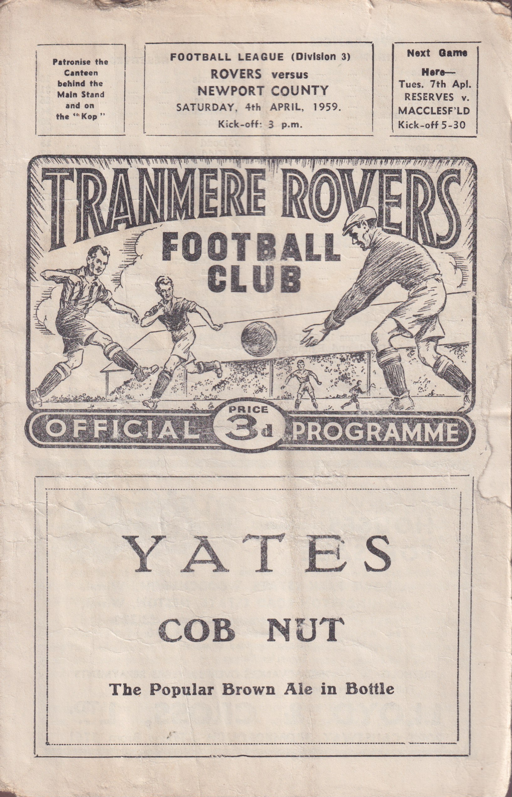 Match Programme for 04/04/1959