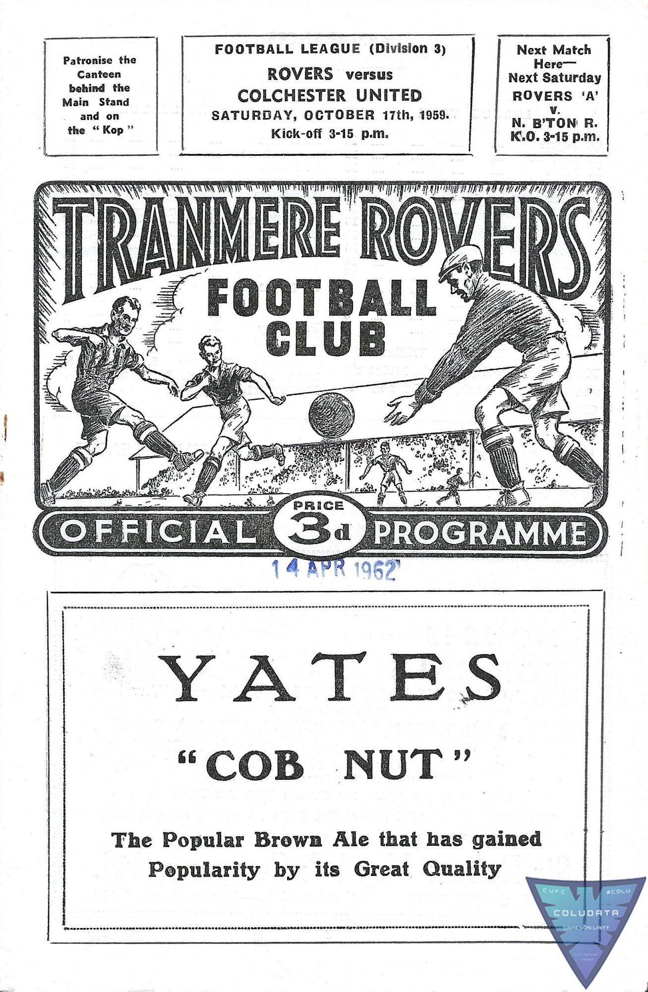 Match Programme for 17/10/1959