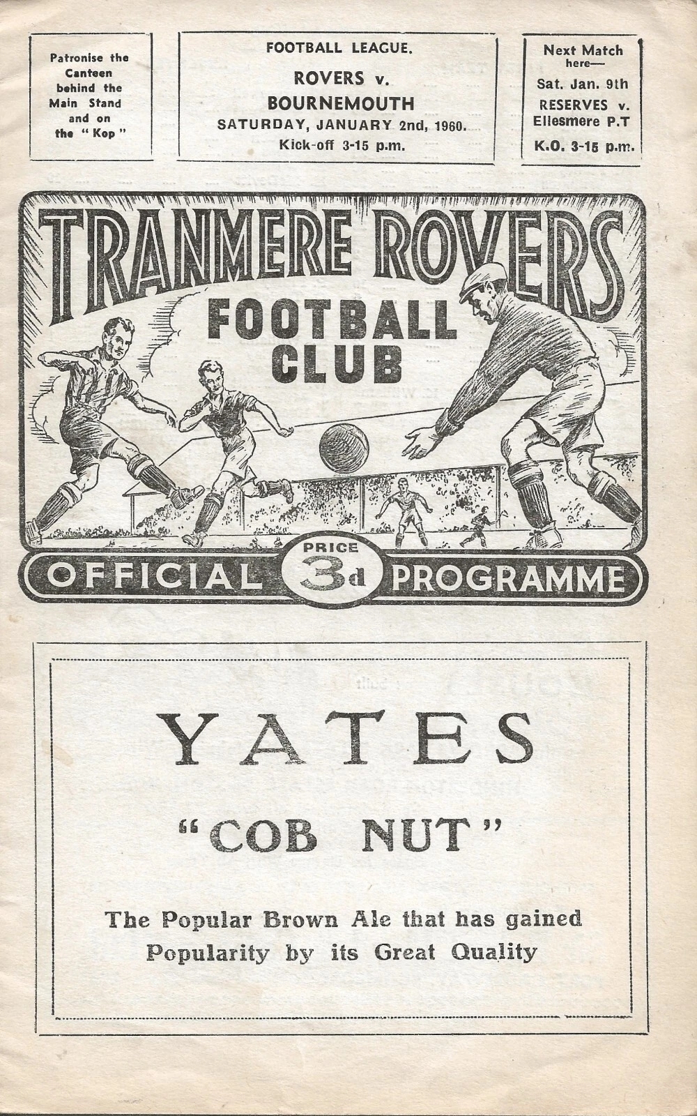 Match Programme for 02/01/1960