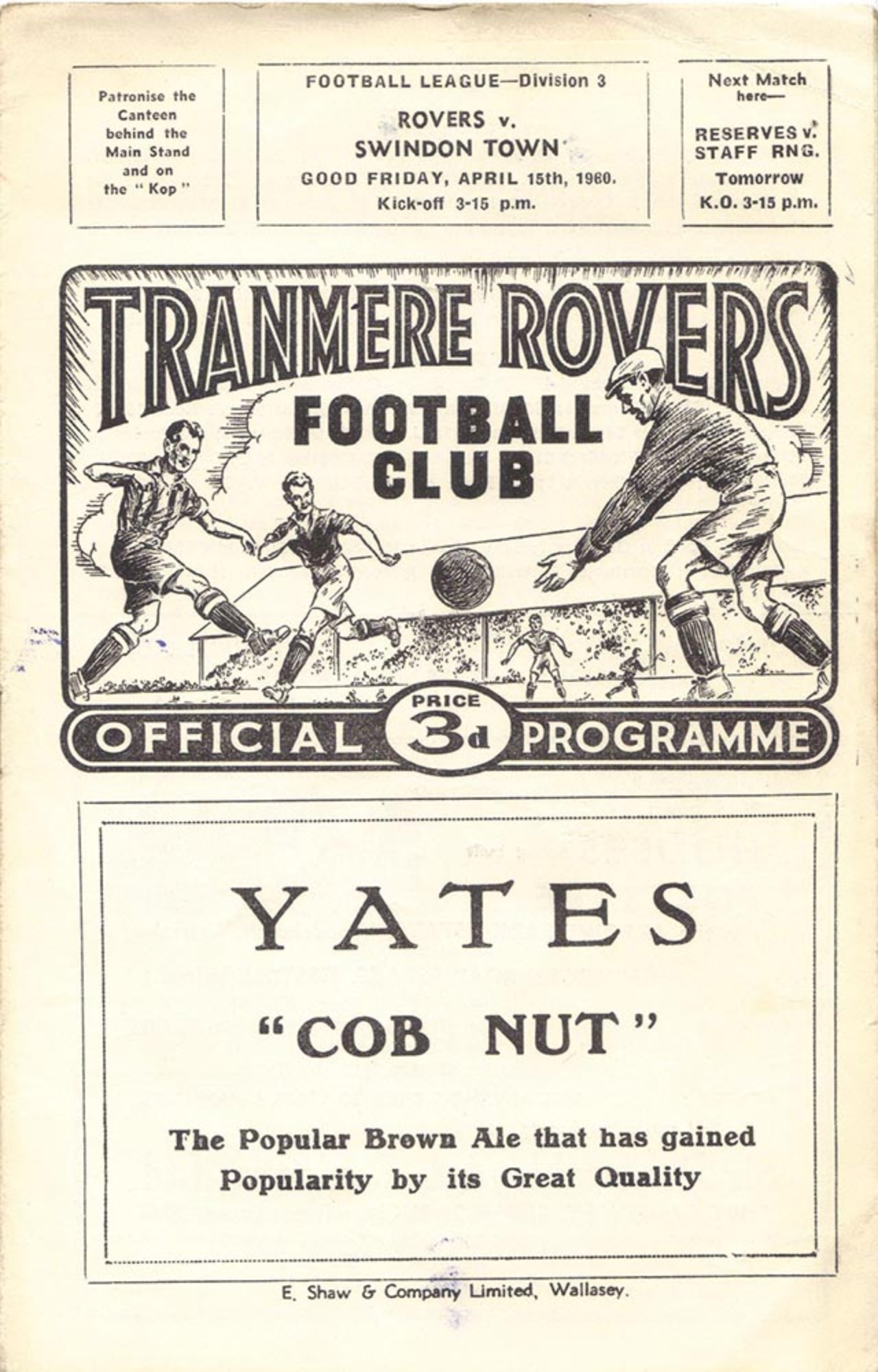 Match Programme for 15/04/1960