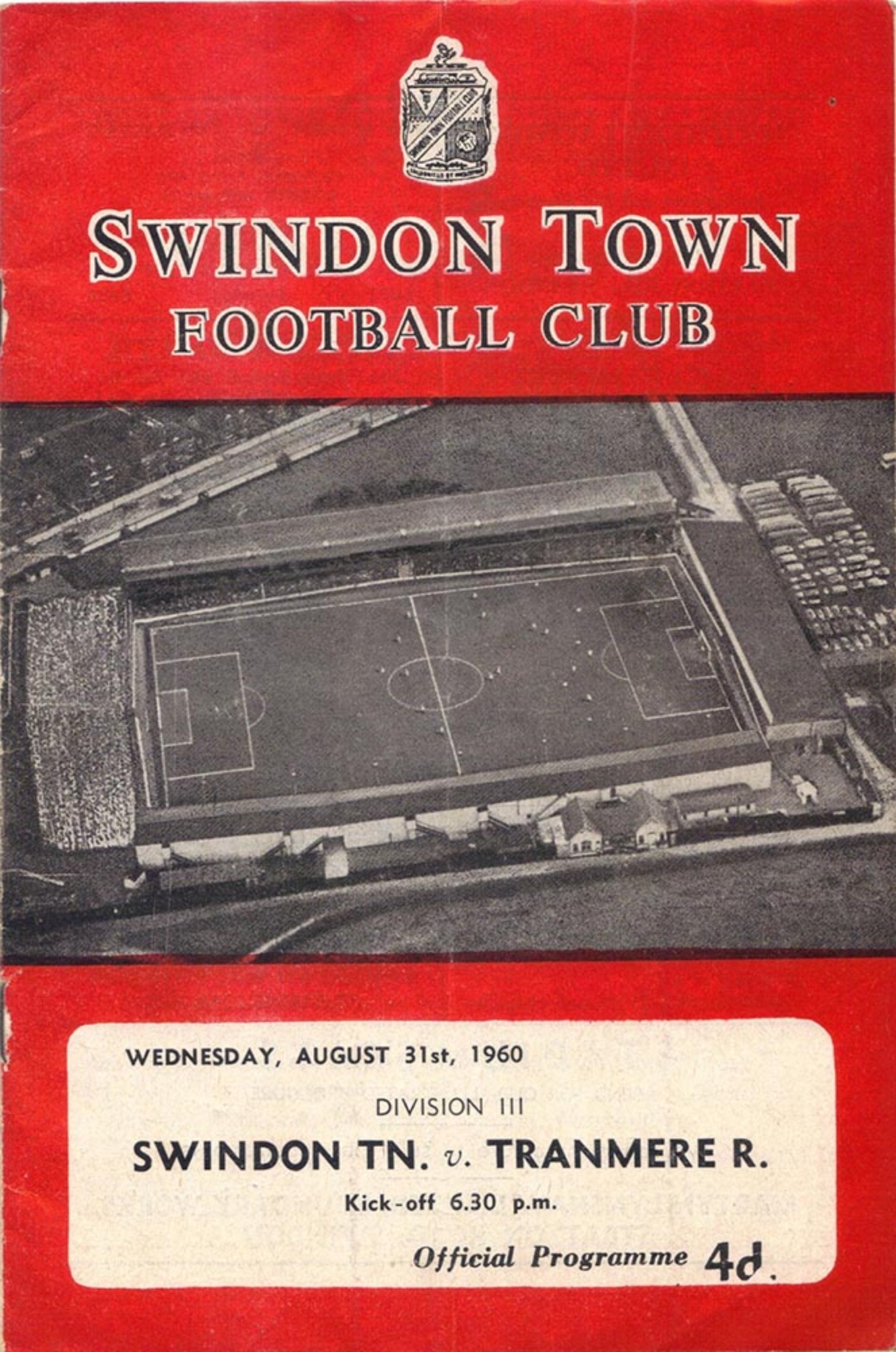 Match Programme for 31/08/1960