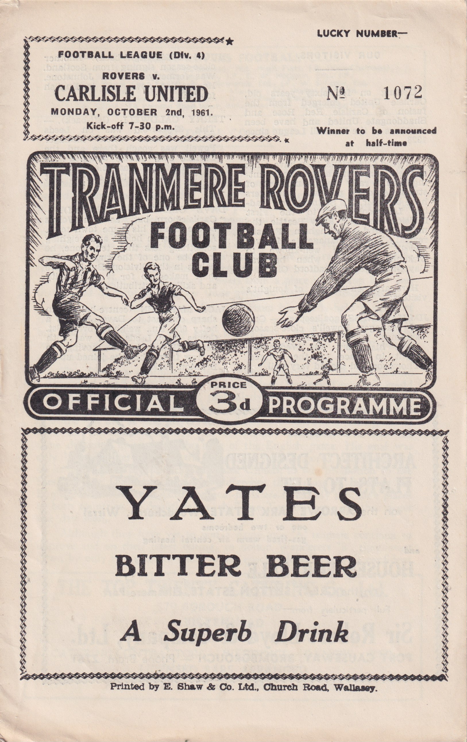 Match Programme for 02/10/1961