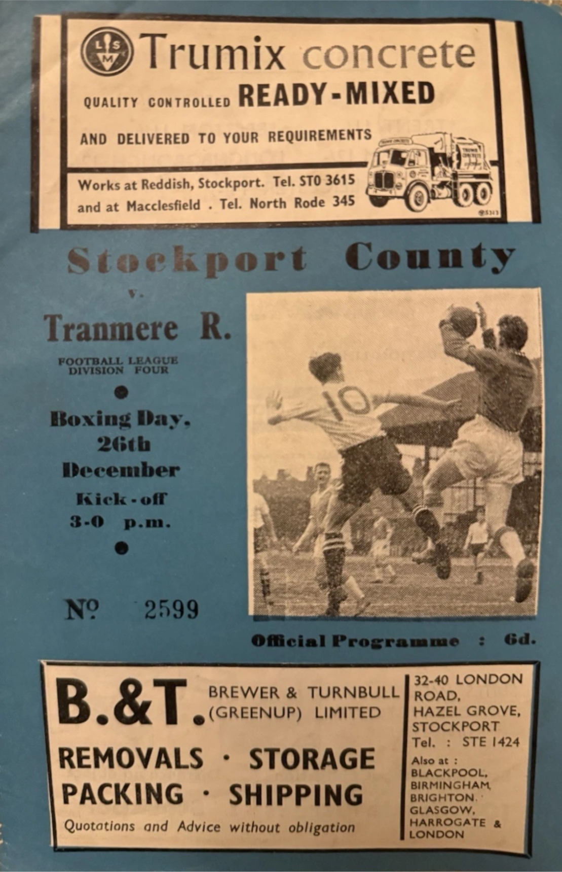 Match Programme for 26/12/1961