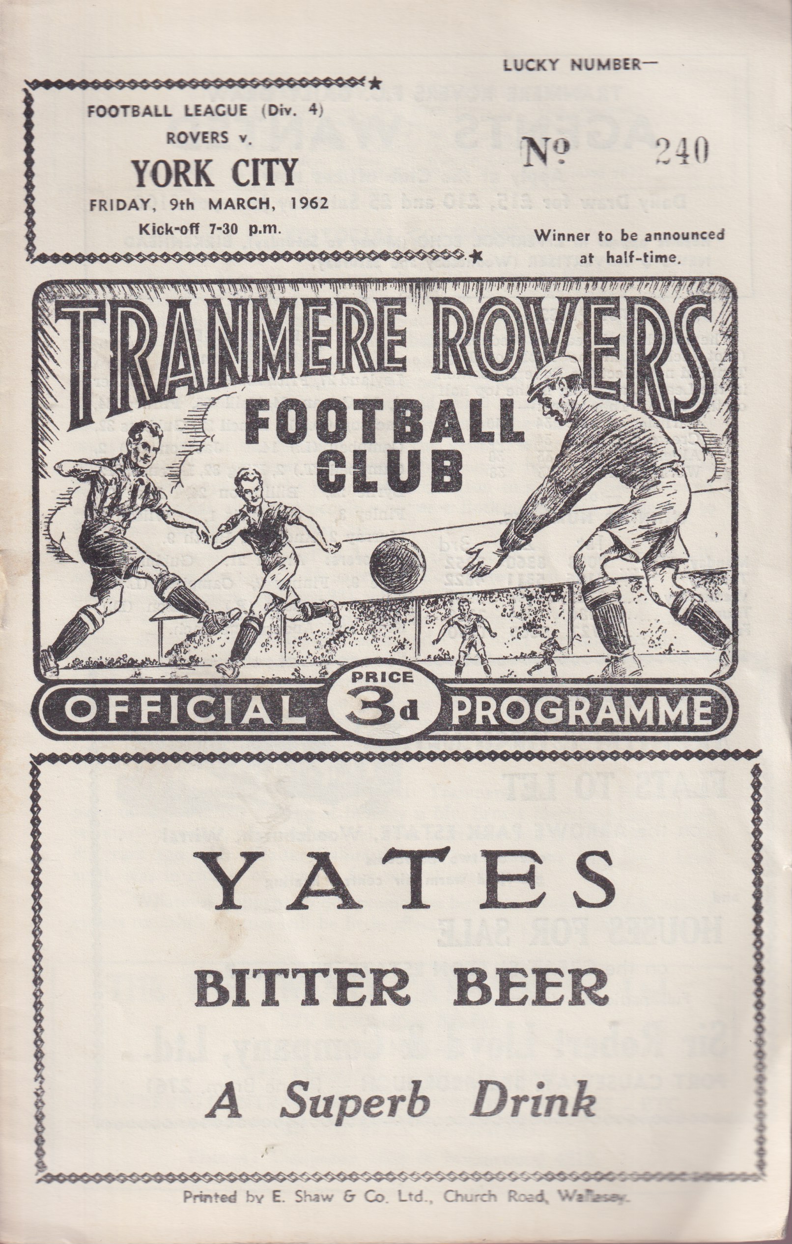 Match Programme for 09/03/1962