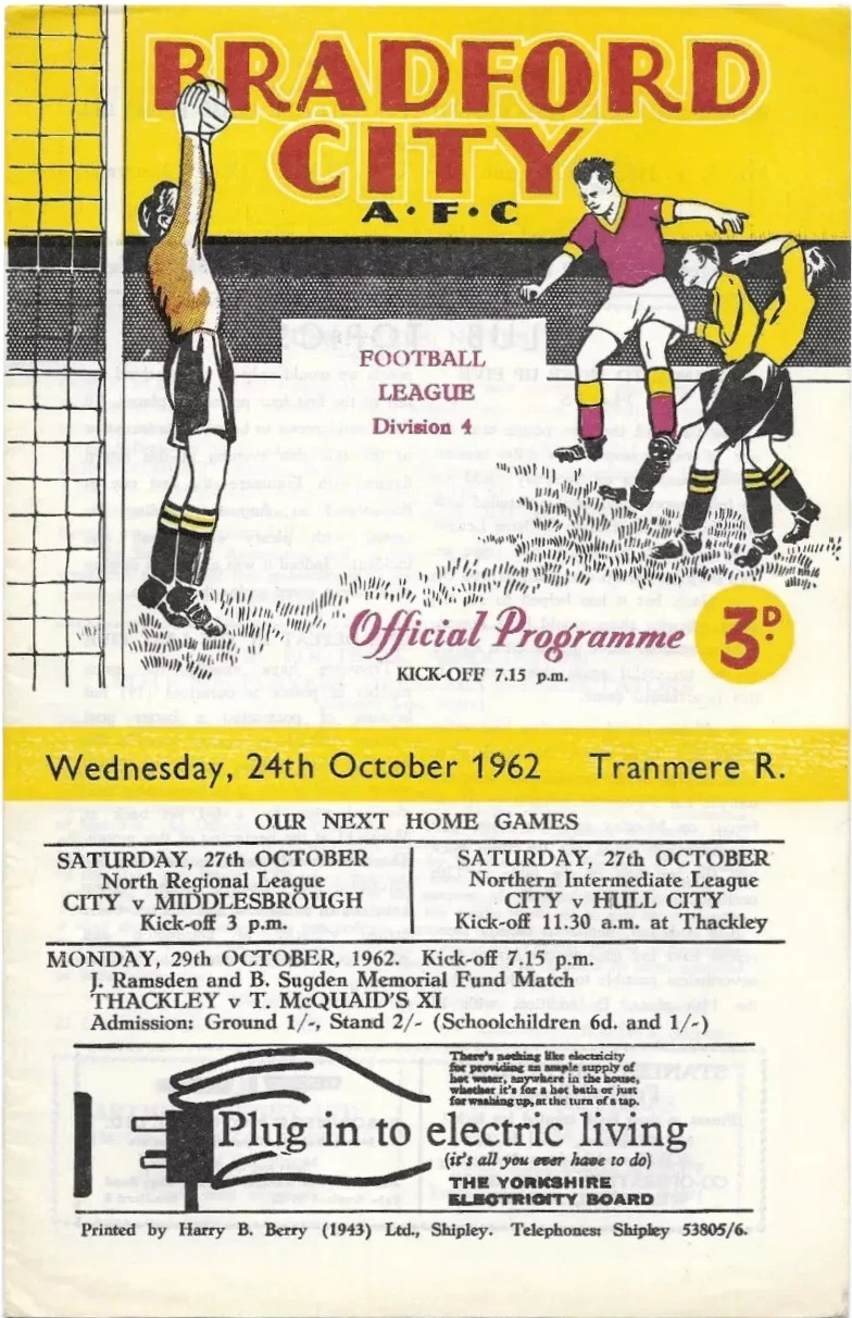 Match Programme for 24/10/1962