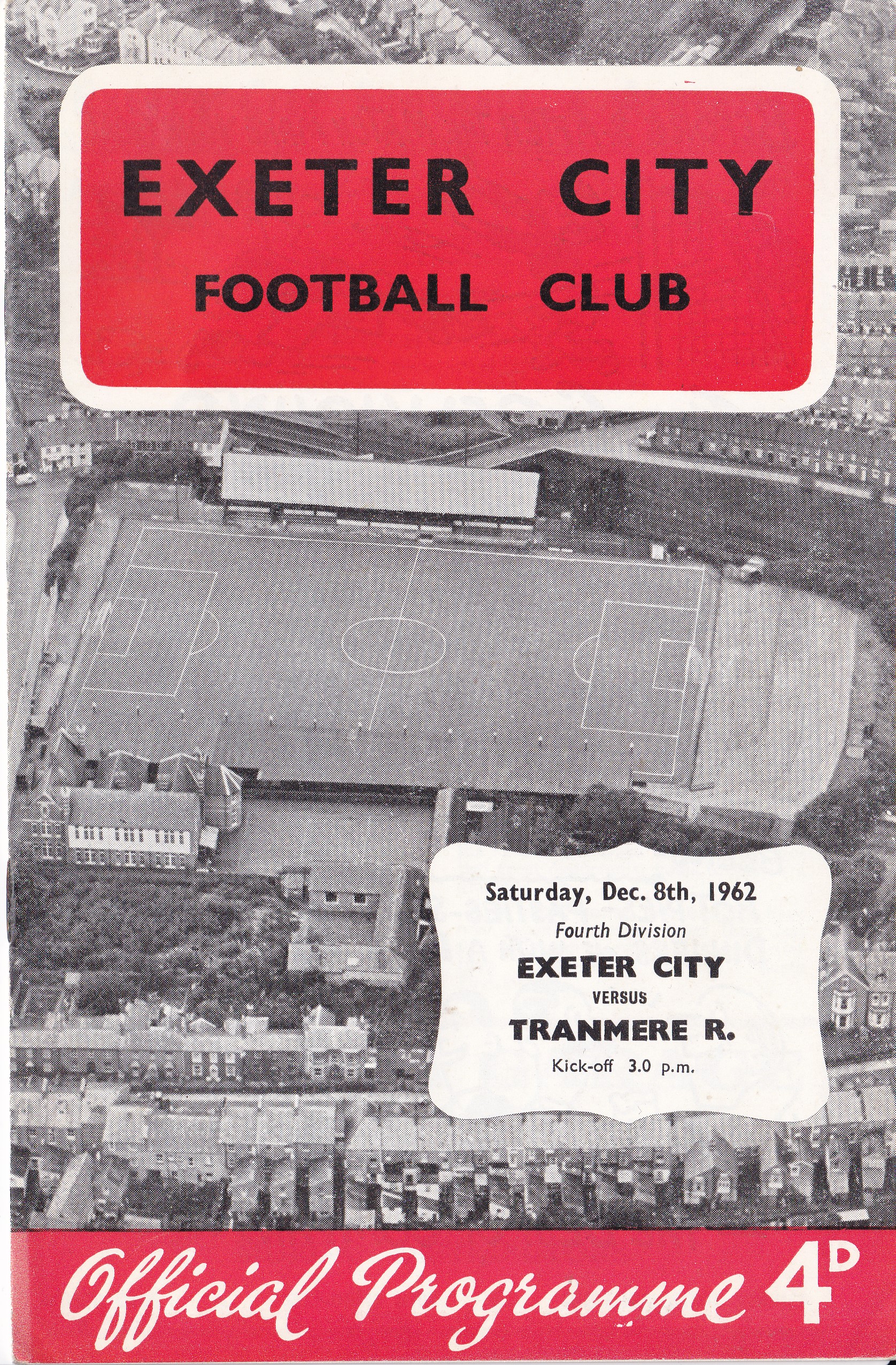 Match Programme for 08/12/1962