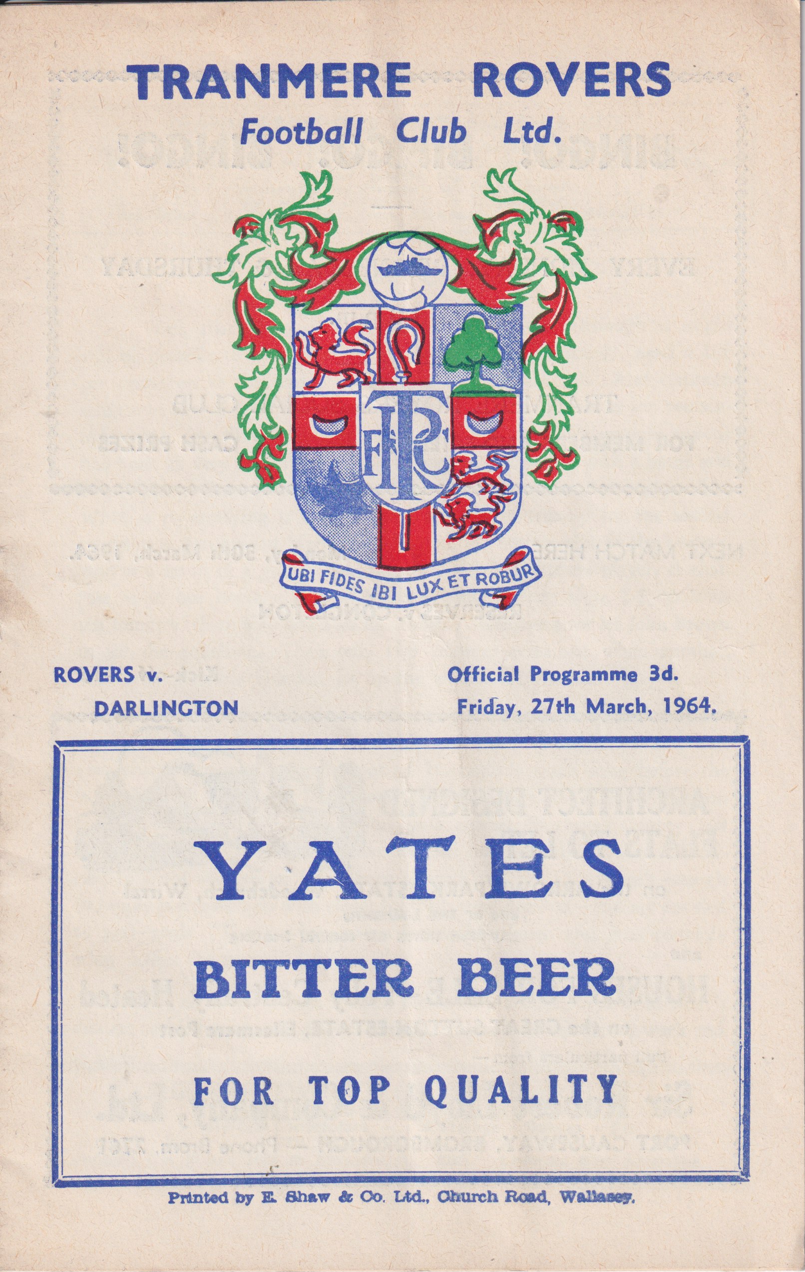 Match Programme for 17/04/1964
