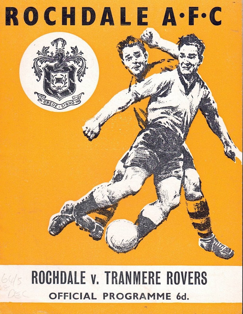 Match Programme for 28/12/1964