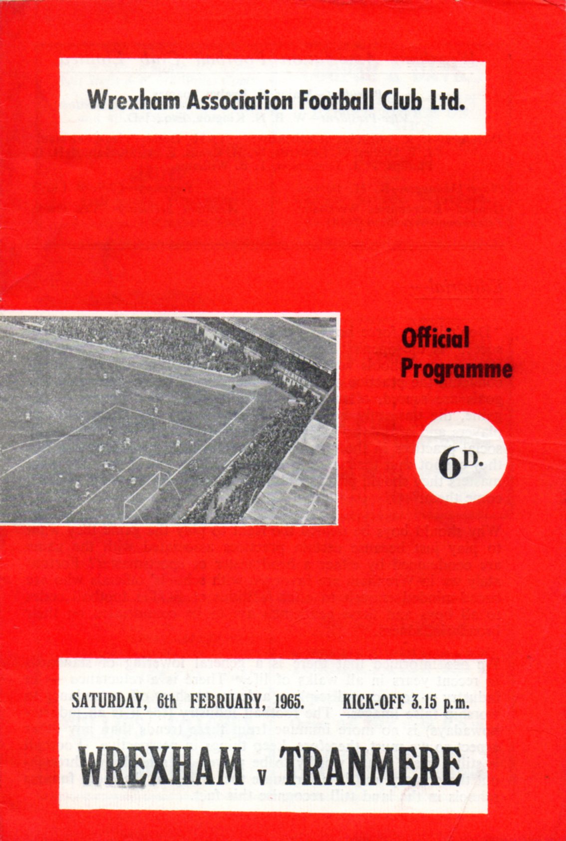 Match Programme for 06/02/1965