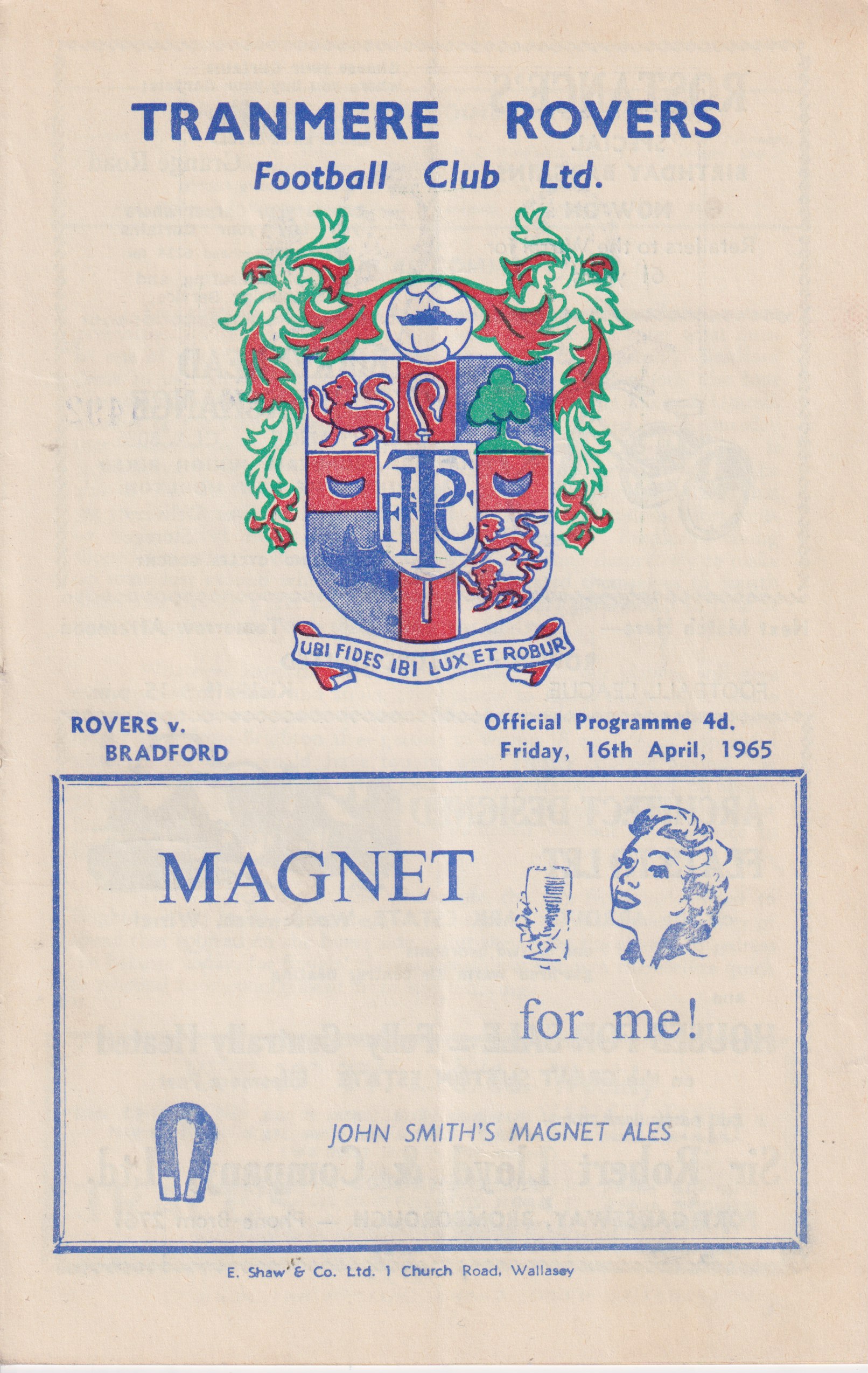 Match Programme for 16/04/1965