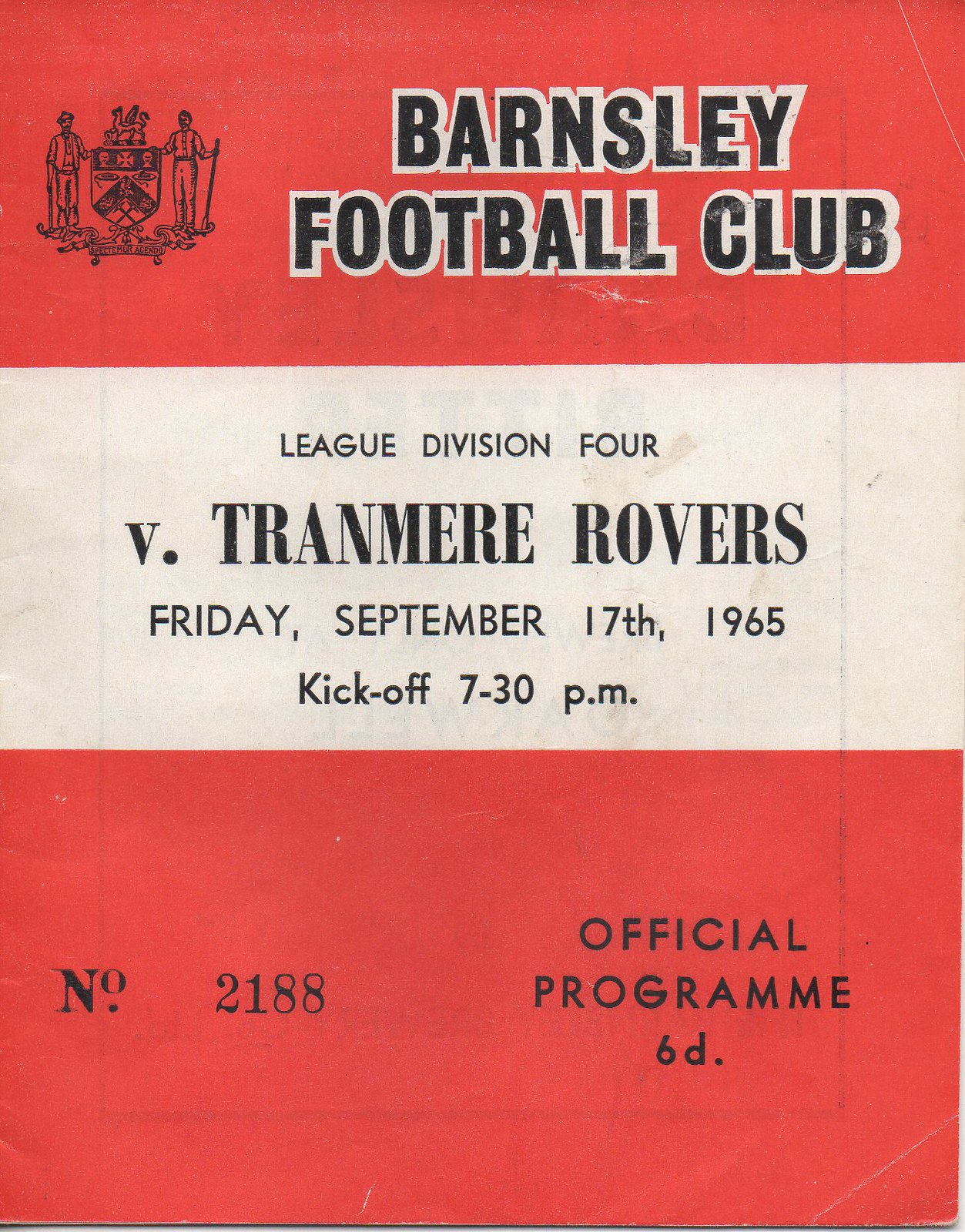 Match Programme for 17/09/1965