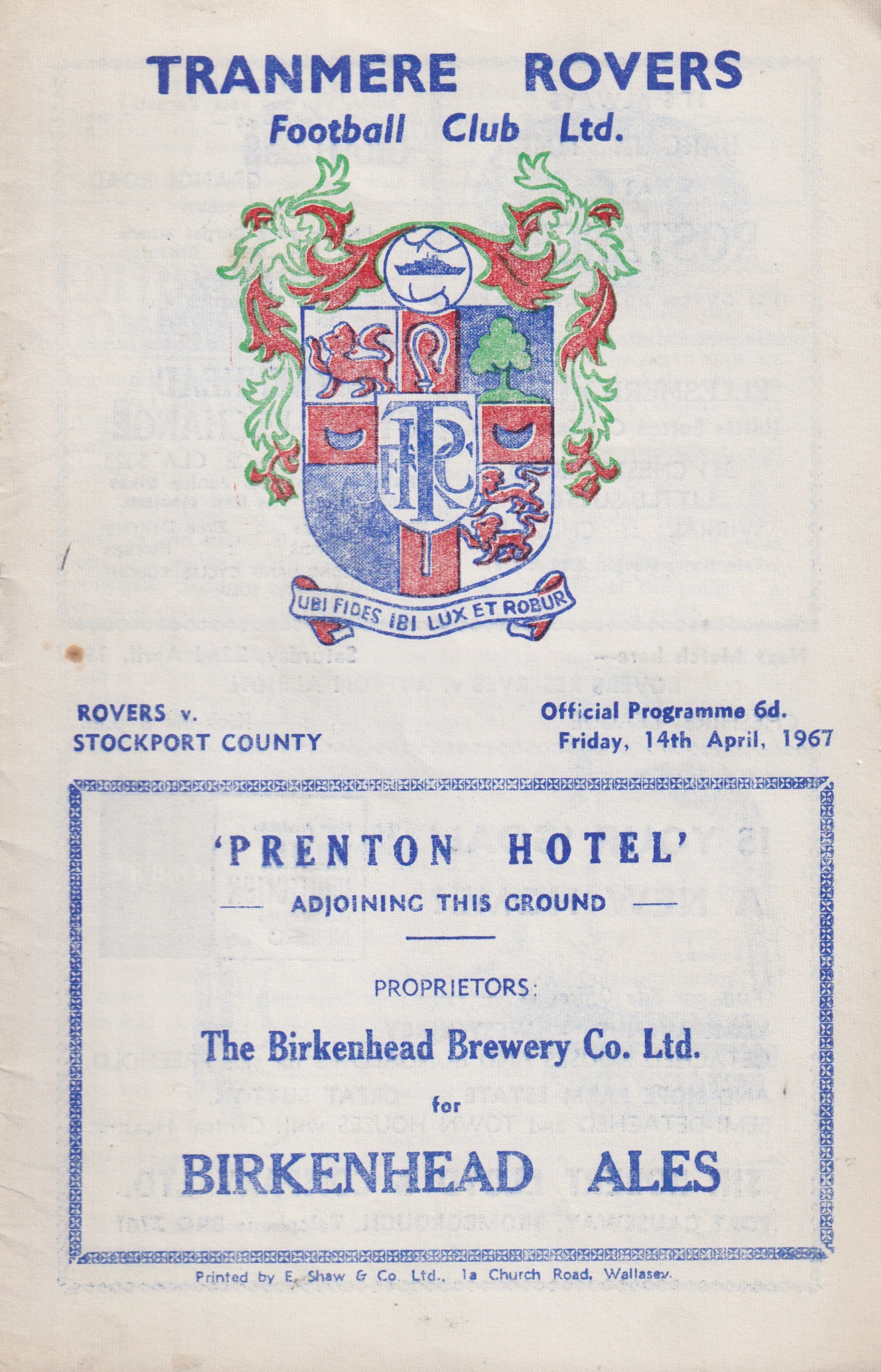 Match Programme for 14/04/1967