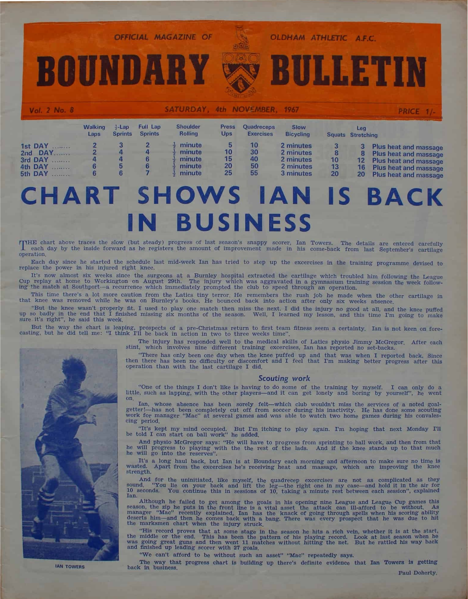 Match Programme for 04/11/1967