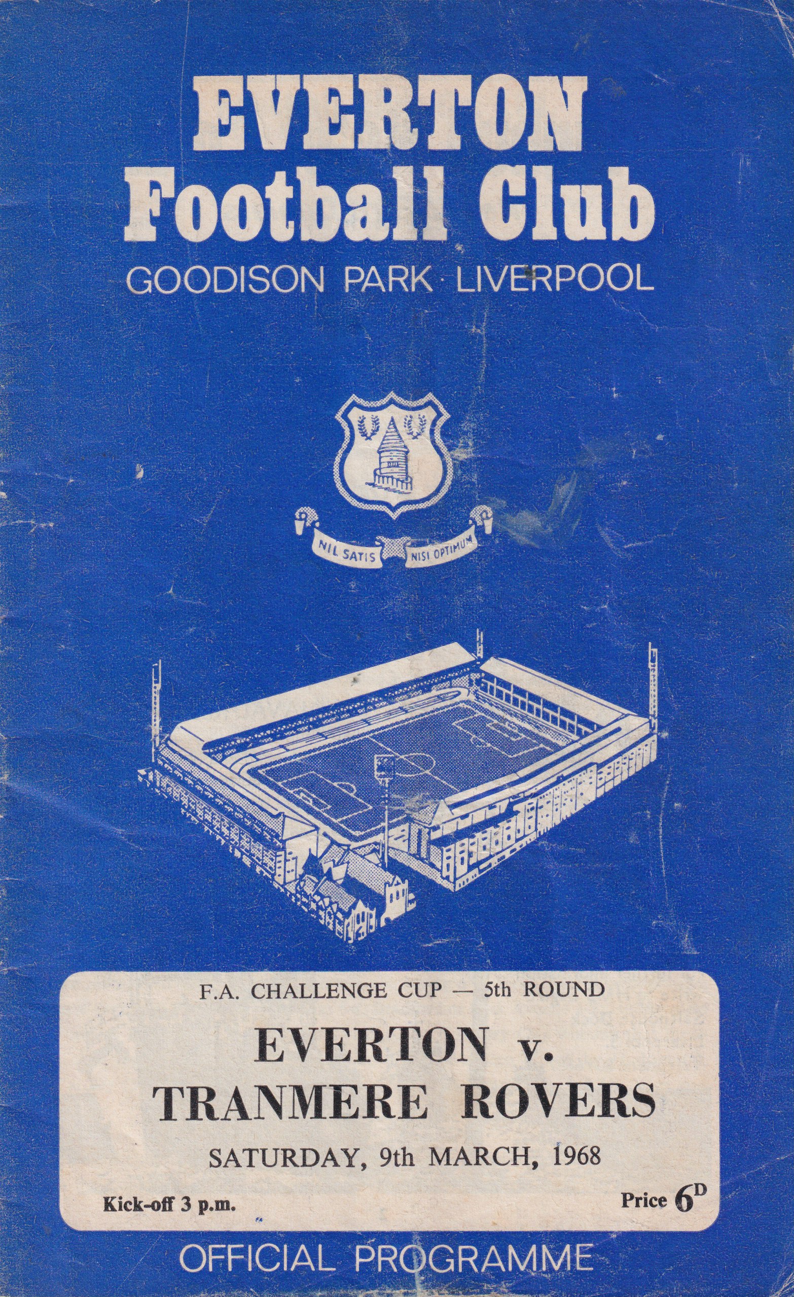 Match Programme for 09/03/1968